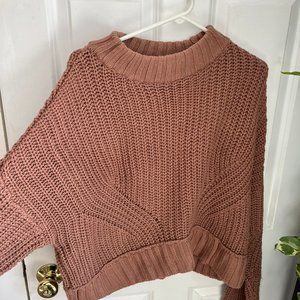 Cropped & Cozy Sweater in Dusty Rose, Size L
